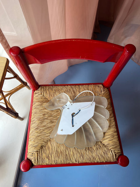 Vintage white Murano shell wall lamp