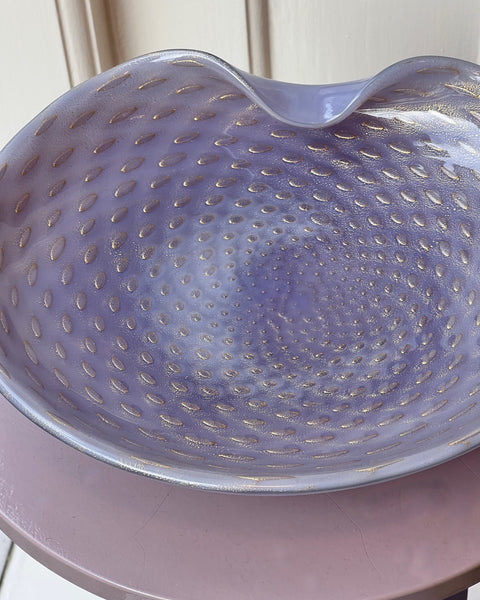 Large vintage purple Murano bowl
