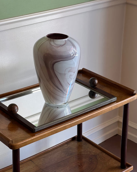 Vintage purple softice swirl Murano vase