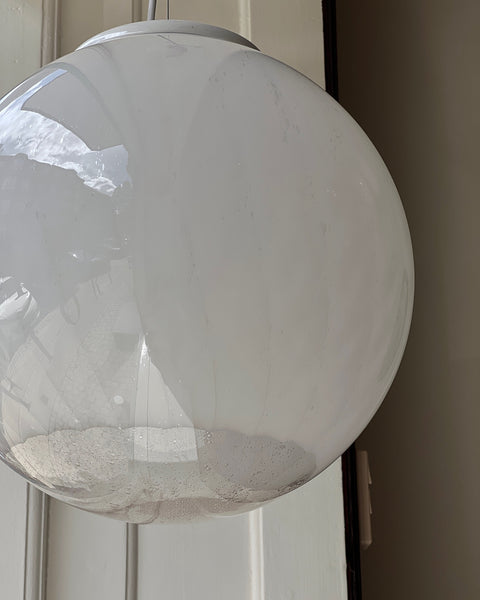 Vintage white clear Murano ceiling lamp (D40)