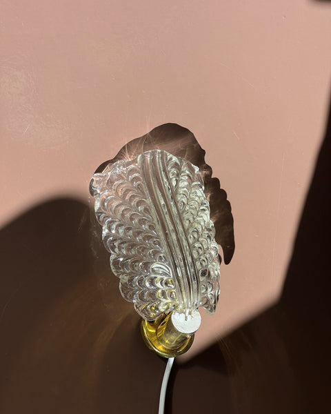 Vintage Murano leaf wall lamp