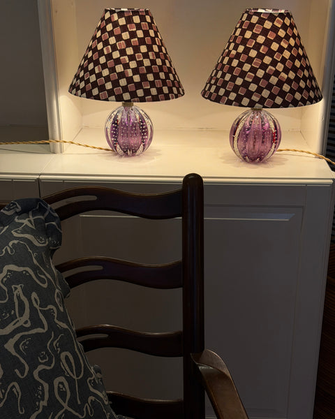 Vintage purple Murano table lamp (2 available)