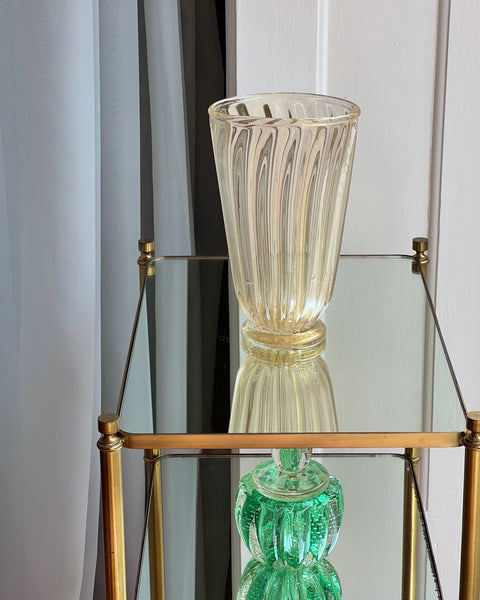 Vintage golden / clear swirl Murano vase