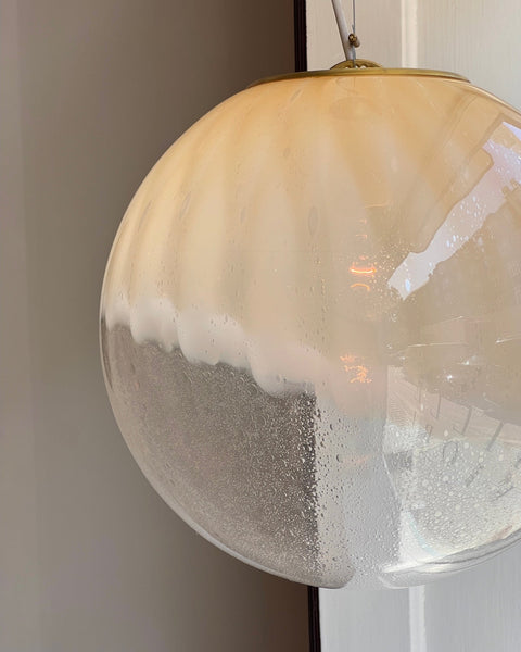 Vintage cream / light yellow clear Murano ceiling lamp (D35)