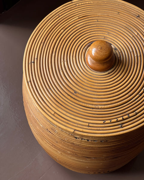 Large vintage rattan basket