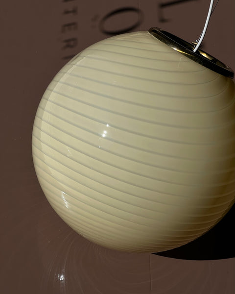 Vintage yellow/cream swirl Murano ceiling lamp (D45)