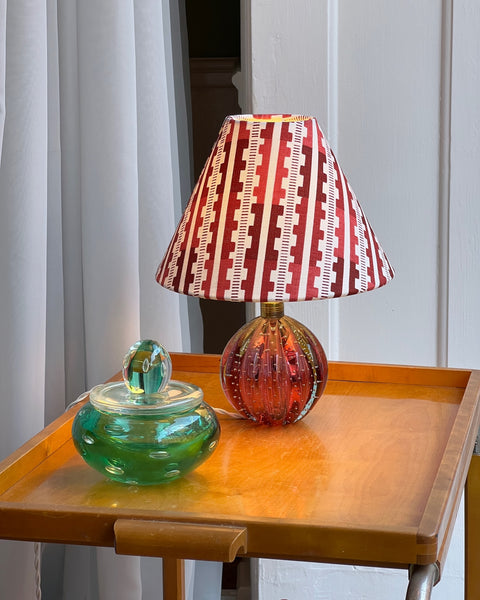 Vintage cranberry Murano table lamp (incl. lampshade)