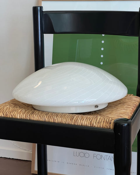 Vintage Murano light cream swirl ceiling/wall lamp (D40)