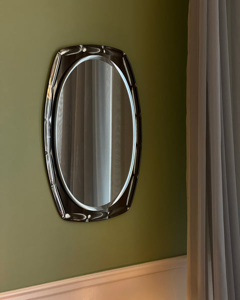 Vintage rosegold/brown oval Italian Mirror