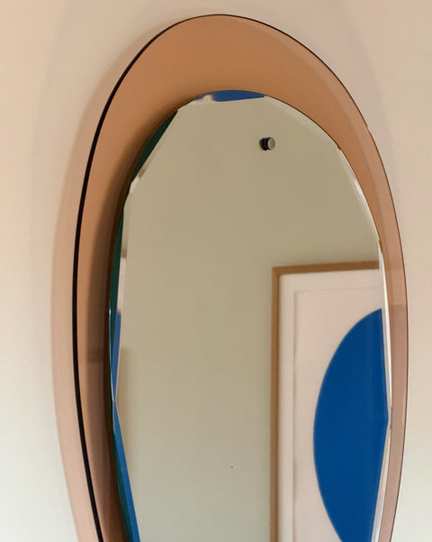 Vintage rose/pink Italian mirror