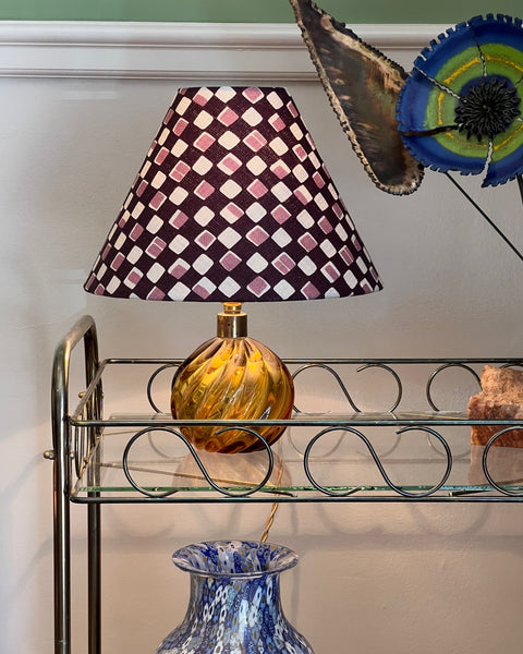 Vintage amber Murano table lamp (incl. lampshade)