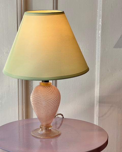 Vintage light peach/golden Murano table lamp (with shade)