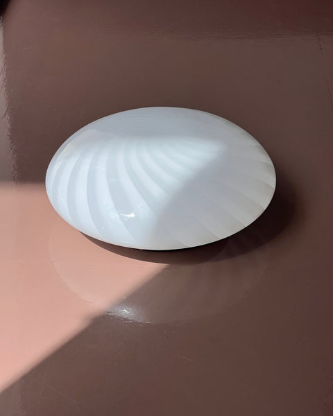 Vintage Murano white swirl ceiling/wall lamp (D38)