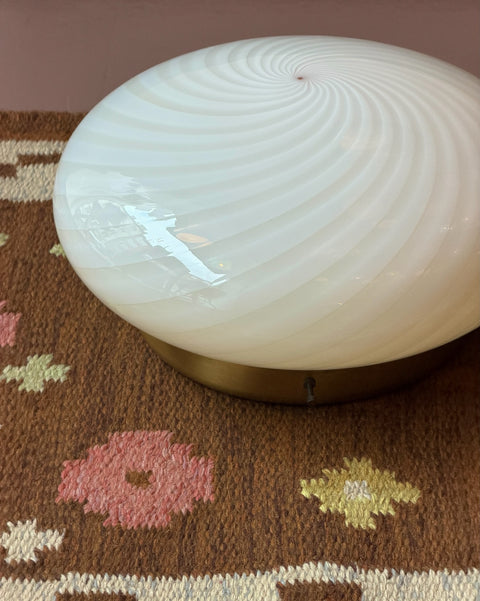 Vintage Murano cream swirl ceiling/wall lamp (D38)