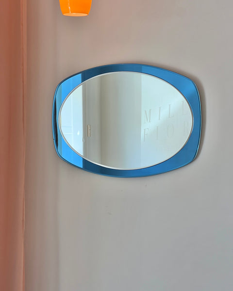 Vintage Italian mirror with blue mirror frame