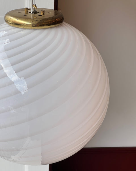 Vintage Murano light pink swirl ceiling lamp (D40)