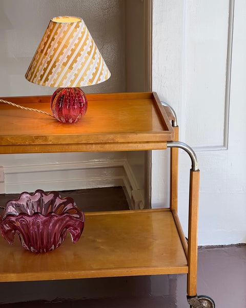 Vintage pink Murano table lamp (incl. lampshade)