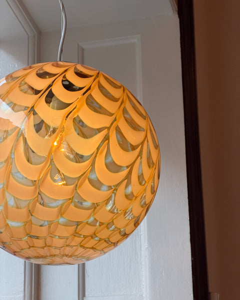 Vintage golden clear Murano ceiling lamp (D35)