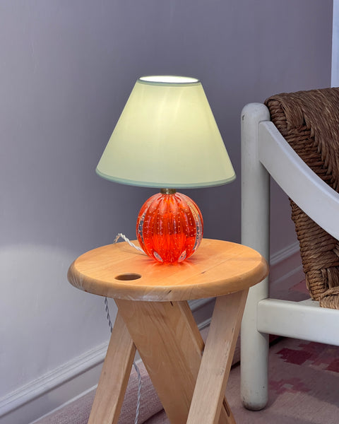Vintage orange Murano table lamp