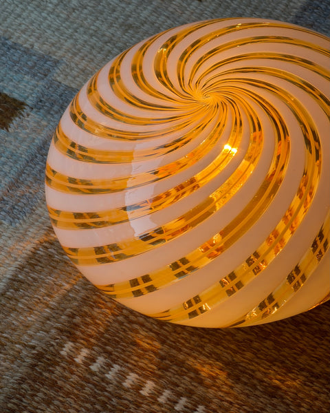 Vintage Murano clear/golden swirl ceiling/wall lamp (D26)