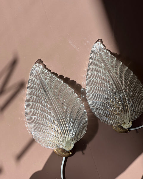 Vintage Murano leaf wall lamp