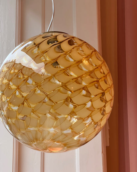 Vintage golden clear Murano ceiling lamp (D35)