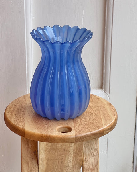 Vintage opal blue Murano vase