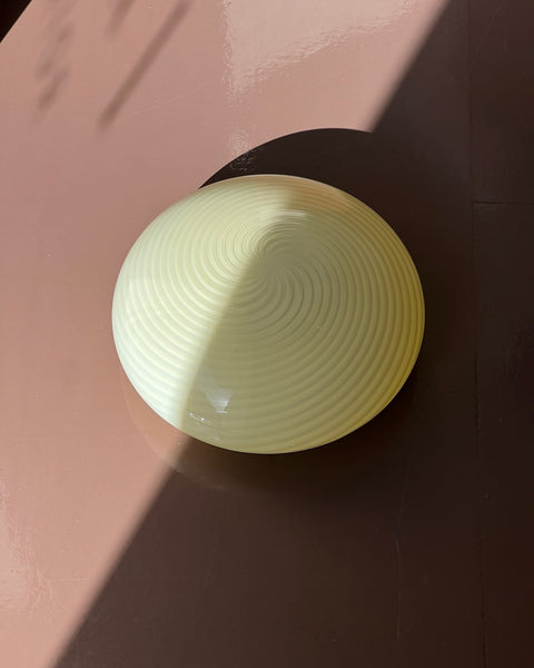 Vintage Murano yellow swirl ceiling/wall lamp (D29)