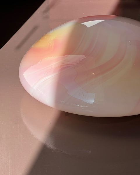 Vintage Murano pink/yellow ceiling/wall lamp (D40)