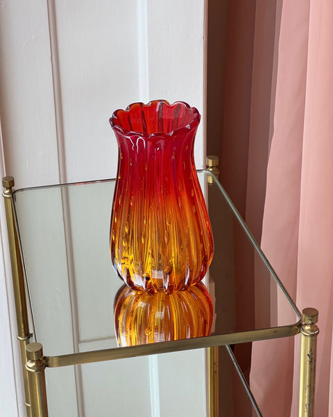 Vintage red Murano vase