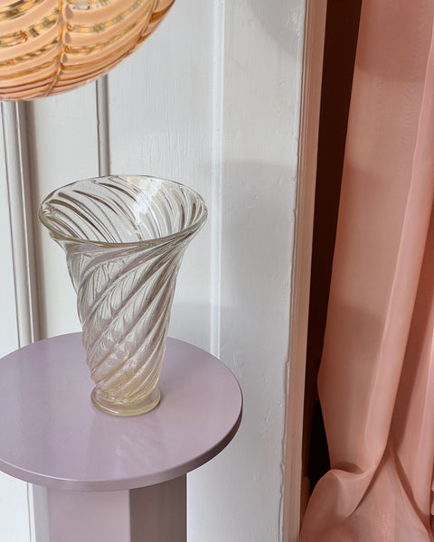 Vintage golden / clear swirl Murano vase
