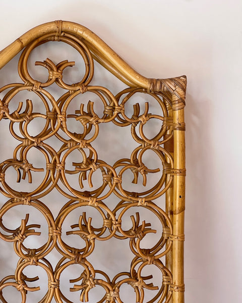 Vintage woven rattan room divider screen/paravant