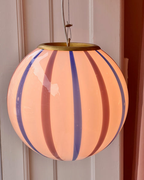 Ceiling lamp - Pink lavender / blue vertical stripes (D30)