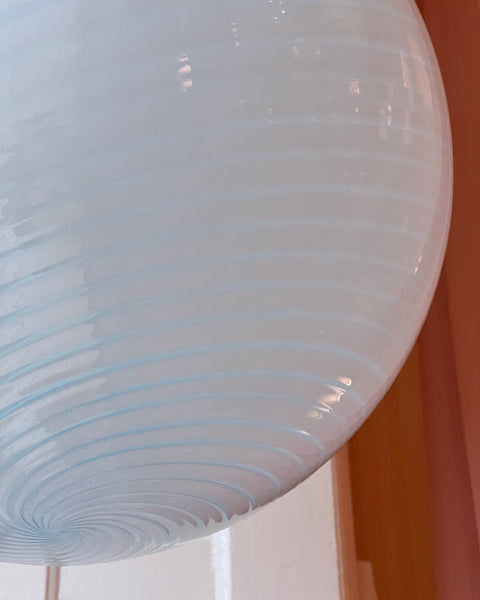 Vintage Murano light blue swirl ceiling lamp (D40)