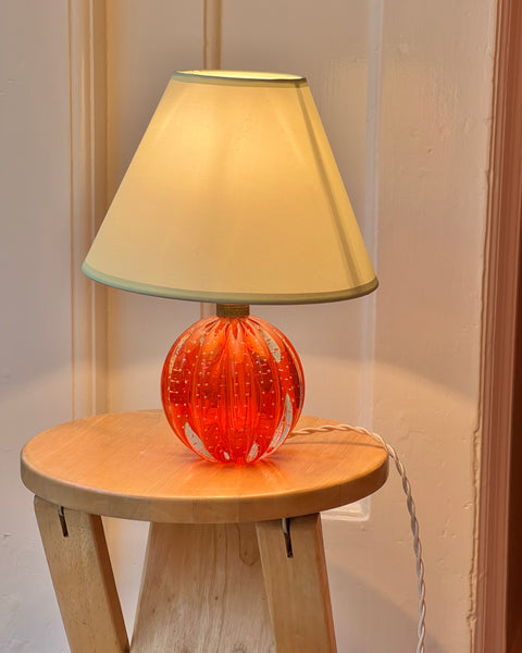 Vintage orange Murano table lamp