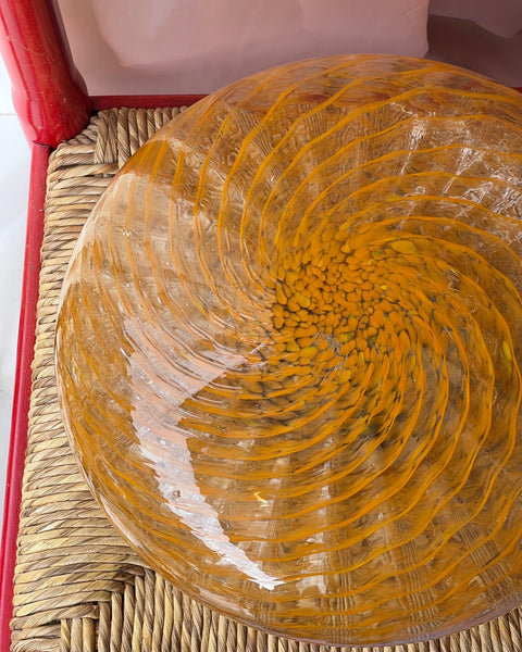 Vintage Murano orange/clear ceiling/wall lamp (D35)