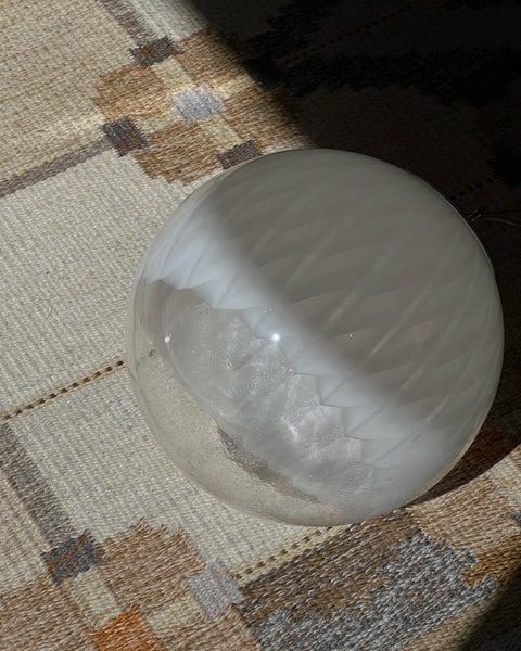 Vintage white clear Murano ceiling lamp (D35)