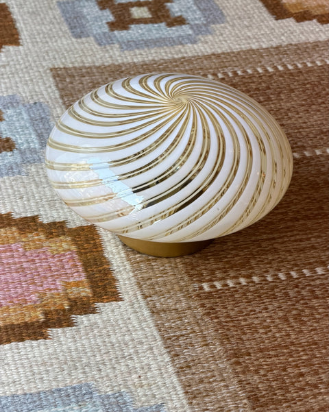 Vintage Murano clear/golden swirl ceiling/wall lamp (D25)