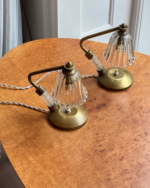 Vintage clear Murano table lamps (2 available)
