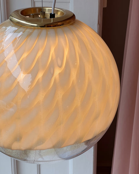 Vintage golden/cream clear Murano ceiling lamp (D40)