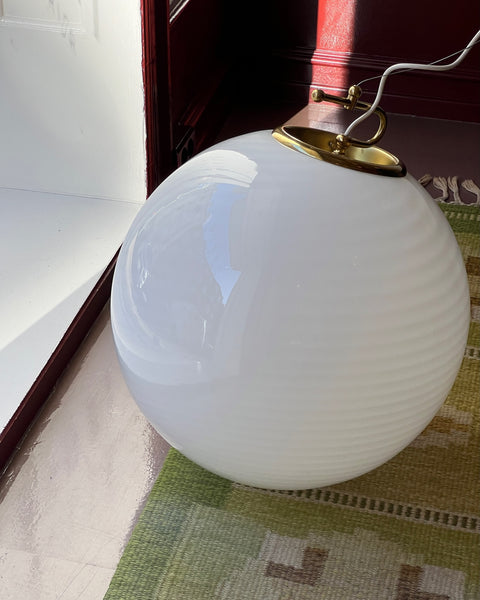 Vintage Murano white swirl ceiling lamp (D50)