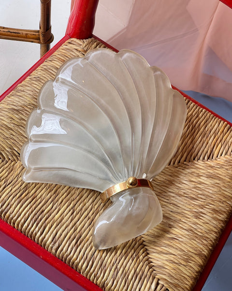 Vintage white Murano shell wall lamp