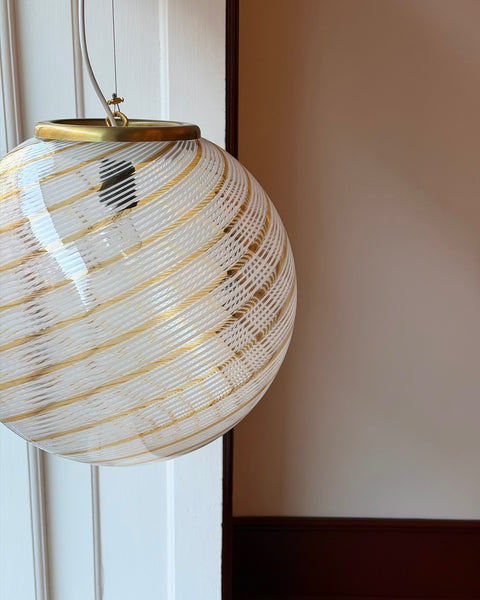Vintage golden clear Murano ceiling lamp (D40)