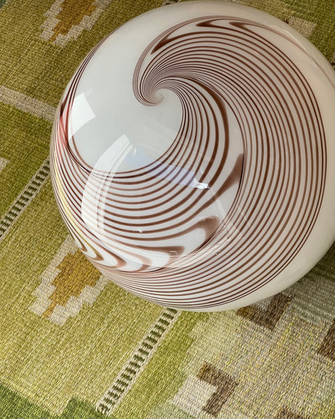 Vintage Murano brown swirl ceiling lamp (D50)