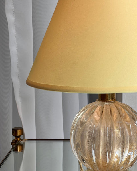 Vintage clear/golden swirl Murano table lamp