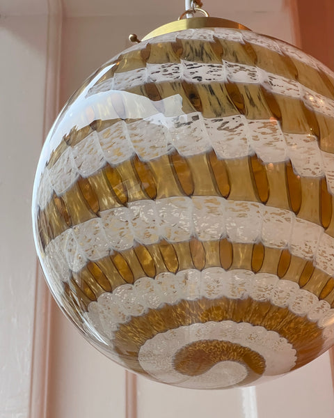 Vintage golden clear Murano ceiling lamp (D28) (1 available)