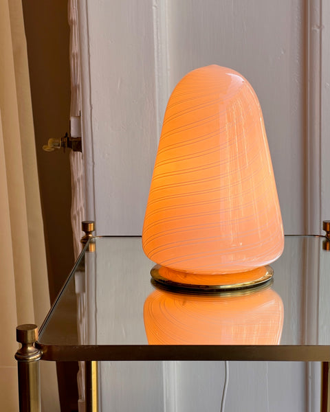 Vintage cream swirl Murano table lamp