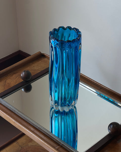 Vintage blue Murano vase