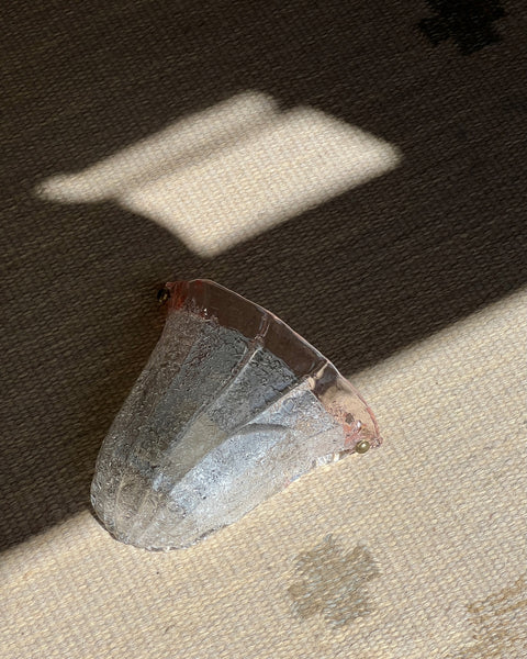 Vintage pink/clear Murano shell wall lamp