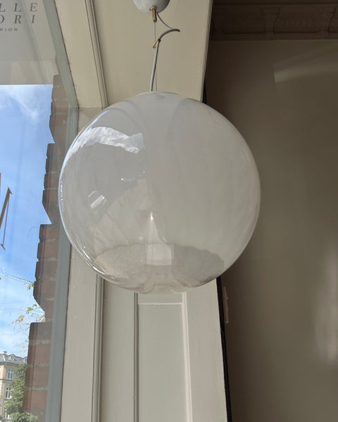 Vintage white clear Murano ceiling lamp (D40)